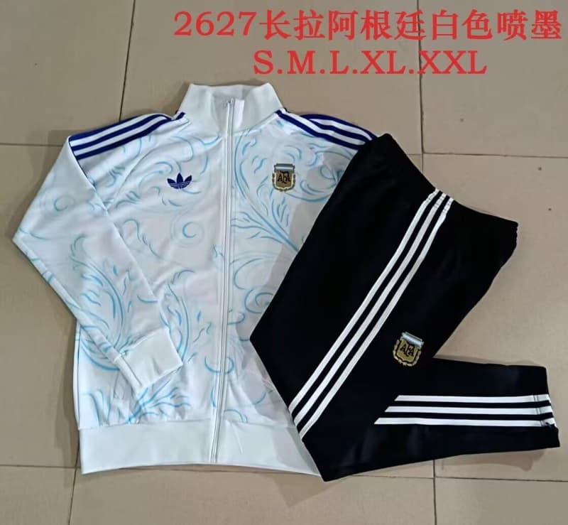 AAA(Thailand) Argentina 2026 White Soccer Tracksuit 06 AAA(Thailand) Argentina 2026 White Soccer Tracksuit 06
