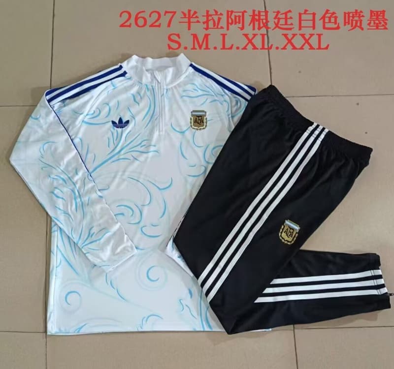AAA(Thailand) Argentina 2026 White Soccer Tracksuit 07 AAA(Thailand) Argentina 2026 White Soccer Tracksuit 07