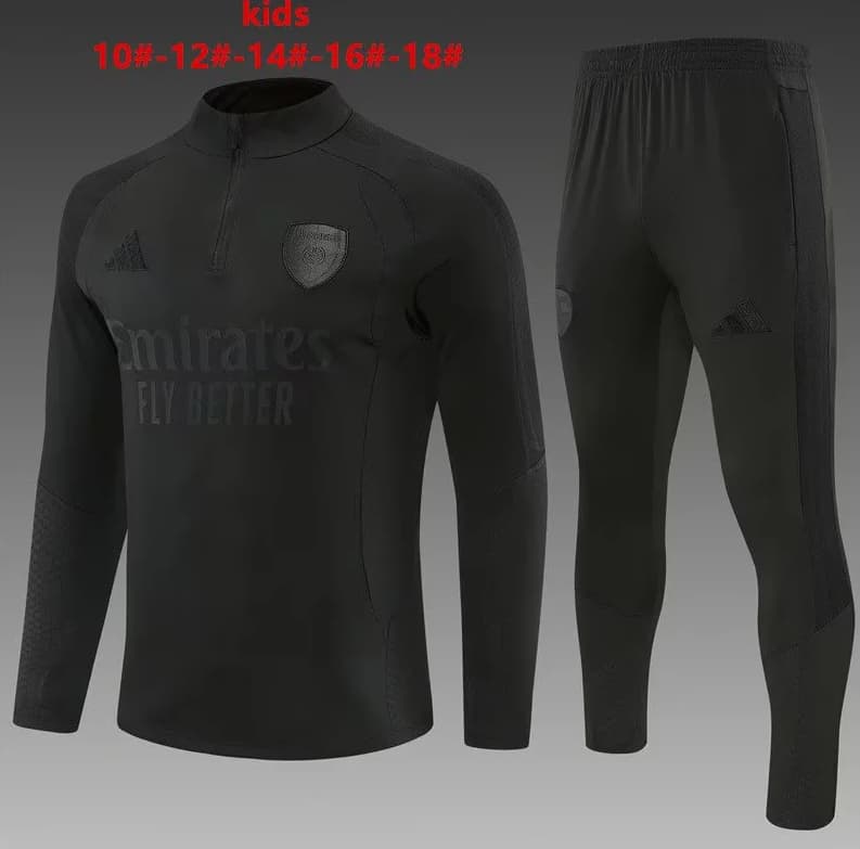Arsenal 26/27 Kids Black Soccer Tracksuit Arsenal 26/27 Kids Black Soccer Tracksuit