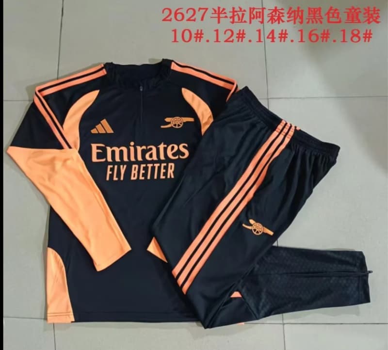 Arsenal 26/27 Kids Black Soccer Tracksuit 02 Arsenal 26/27 Kids Black Soccer Tracksuit 02