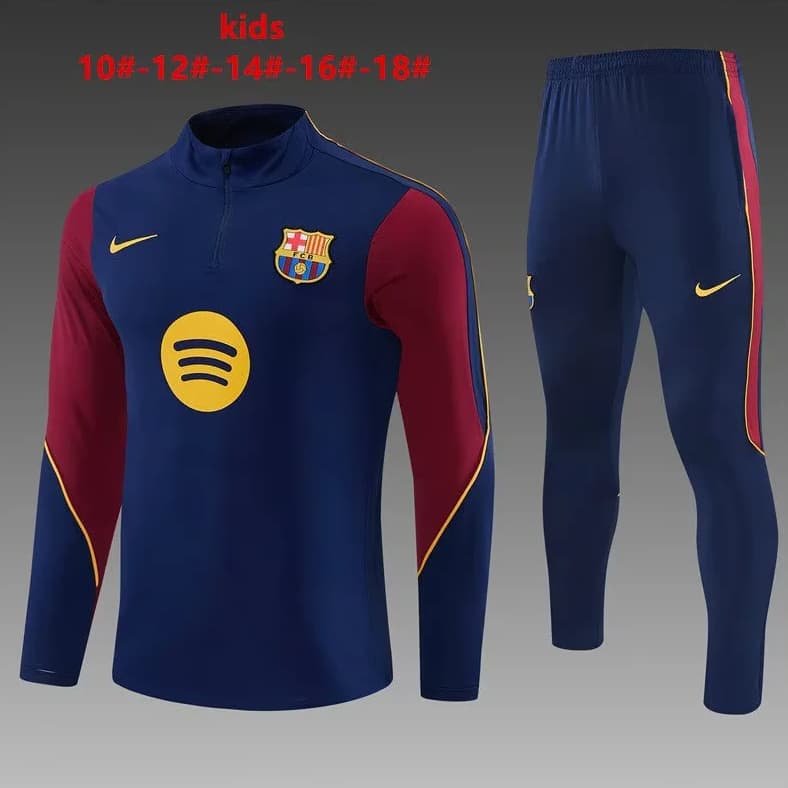 Barcelona 26/27 Kids Dark Blue Soccer Tracksuit Barcelona 26/27 Kids Dark Blue Soccer Tracksuit