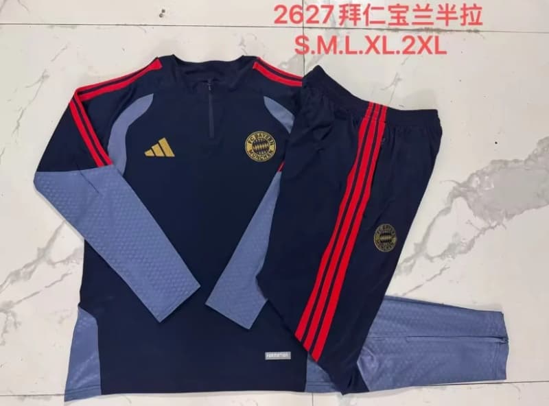 AAA(Thailand) Bayern Munich 26/27 Dark Blue Soccer Tracksuit AAA(Thailand) Bayern Munich 26/27 Dark Blue Soccer Tracksuit