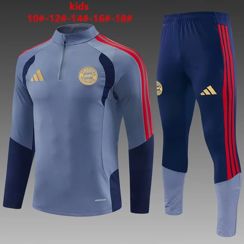 Bayern Munich 26/27 Kids Grey Soccer Tracksuit Bayern Munich 26/27 Kids Grey Soccer Tracksuit