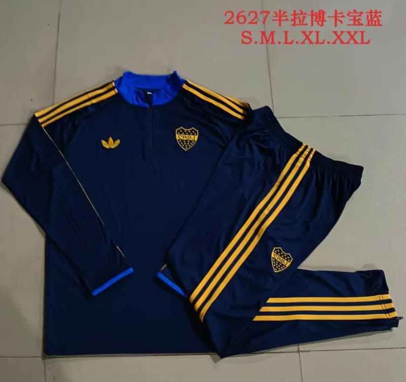AAA(Thailand) Boca Juniors 2026 Dark Blue Soccer Tracksuit 03