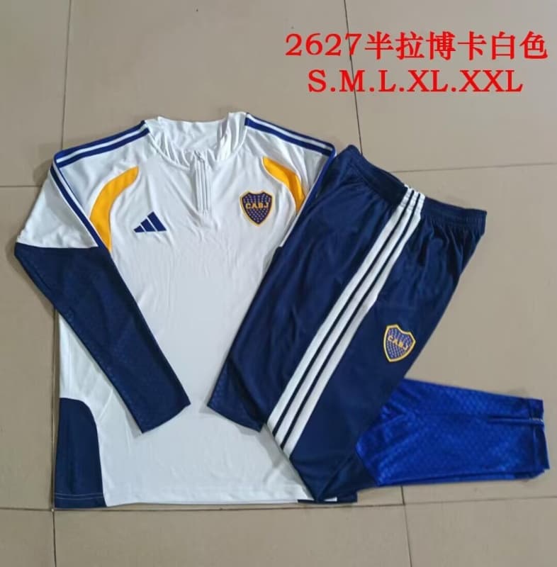 AAA(Thailand) Boca Juniors 2026 White Soccer Tracksuit AAA(Thailand) Boca Juniors 2026 White Soccer Tracksuit