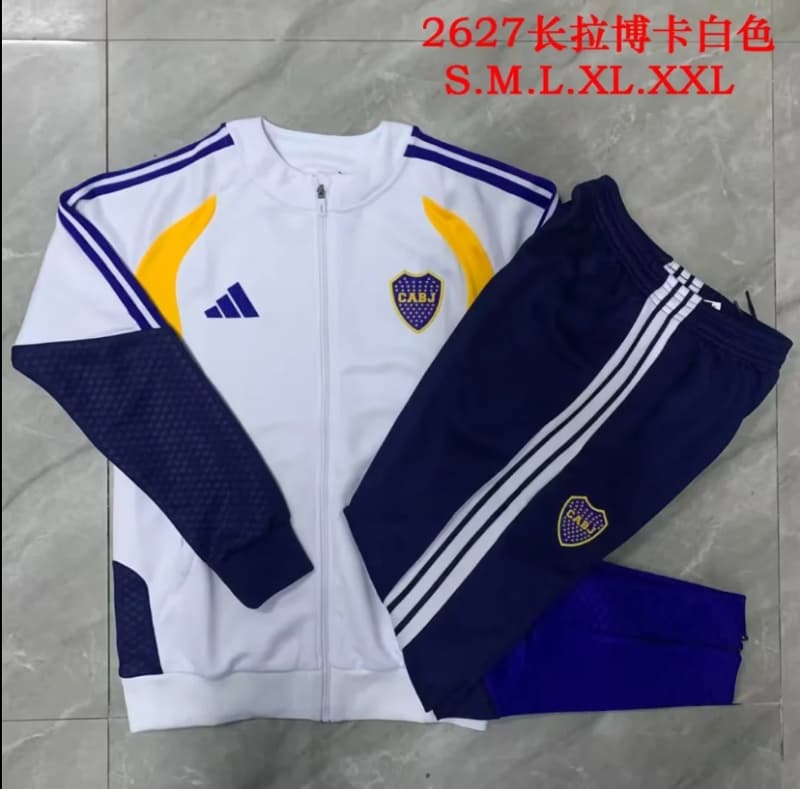 AAA(Thailand) Boca Juniors 2026 White Soccer Tracksuit 02 AAA(Thailand) Boca Juniors 2026 White Soccer Tracksuit 02
