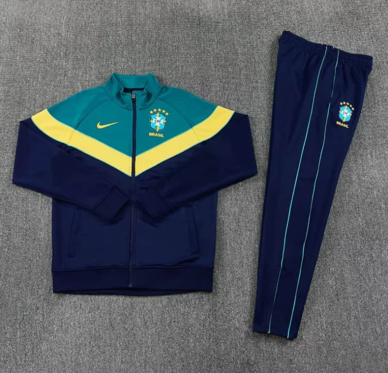 AAA(Thailand) Brazil 2026 Dark Blue Soccer Tracksuit 02 AAA(Thailand) Brazil 2026 Dark Blue Soccer Tracksuit 02