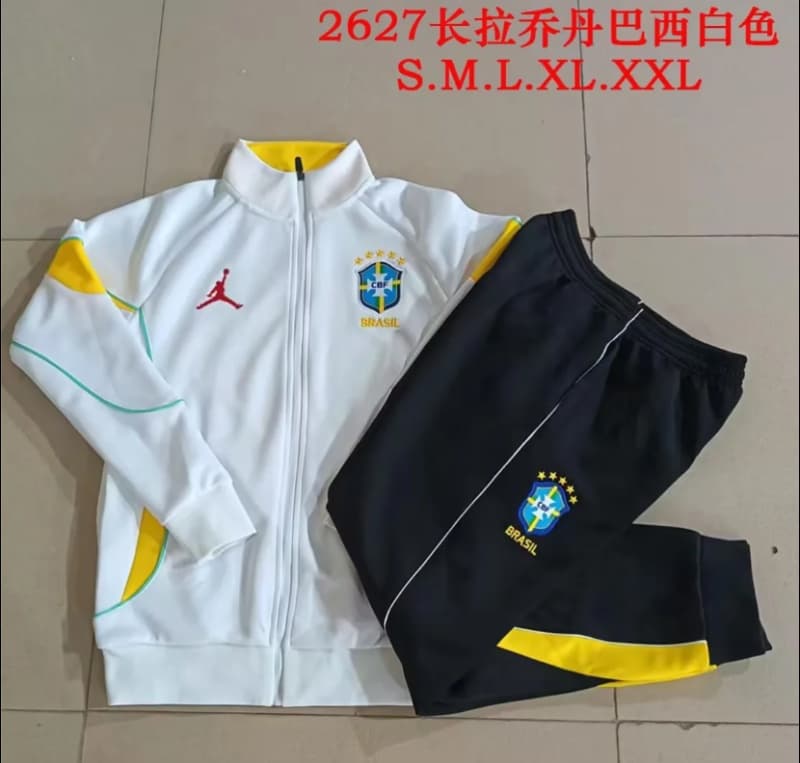 AAA(Thailand) Brazil 2026 White Soccer Tracksuit 02 AAA(Thailand) Brazil 2026 White Soccer Tracksuit 02