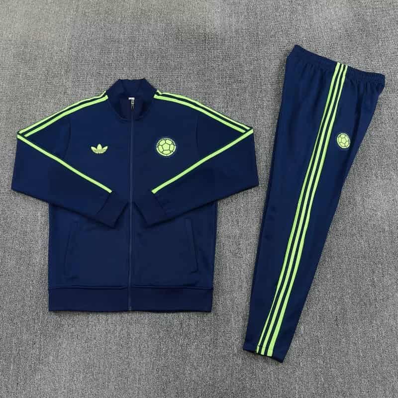 AAA(Thailand) Colombia 2026 Dark Blue Soccer Tracksuit 05