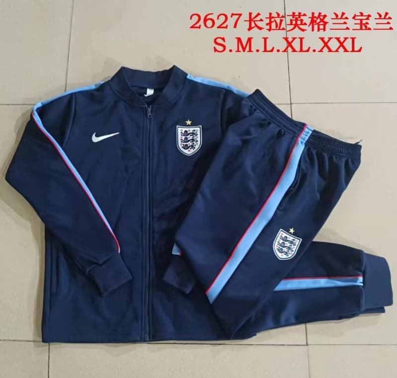 AAA(Thailand) England 2026 Dark Blue Soccer Tracksuit 03 AAA(Thailand) England 2026 Dark Blue Soccer Tracksuit 03
