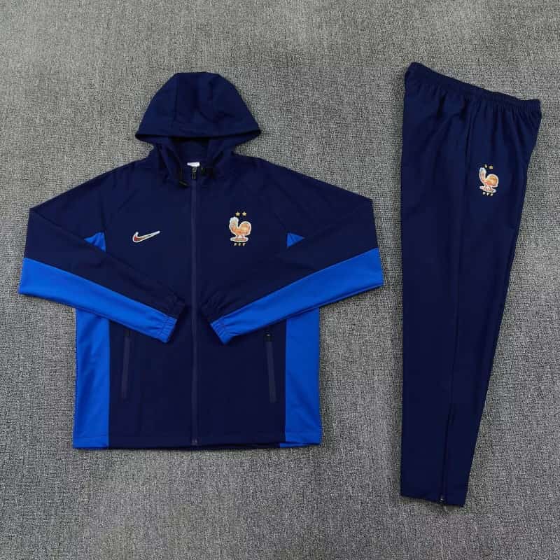 AAA(Thailand) France 2026 Dark Blue Soccer Windbreaker Tracksuit 04 AAA(Thailand) France 2026 Dark Blue Soccer Windbreaker Tracksuit 04