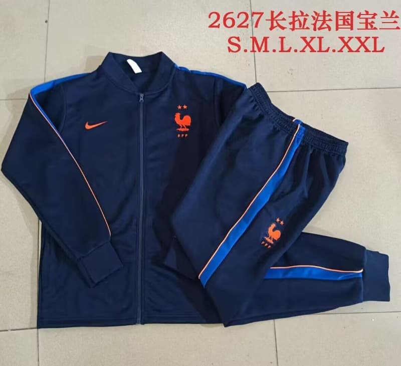 AAA(Thailand) France 2026 Dark Blue Soccer Tracksuit 05