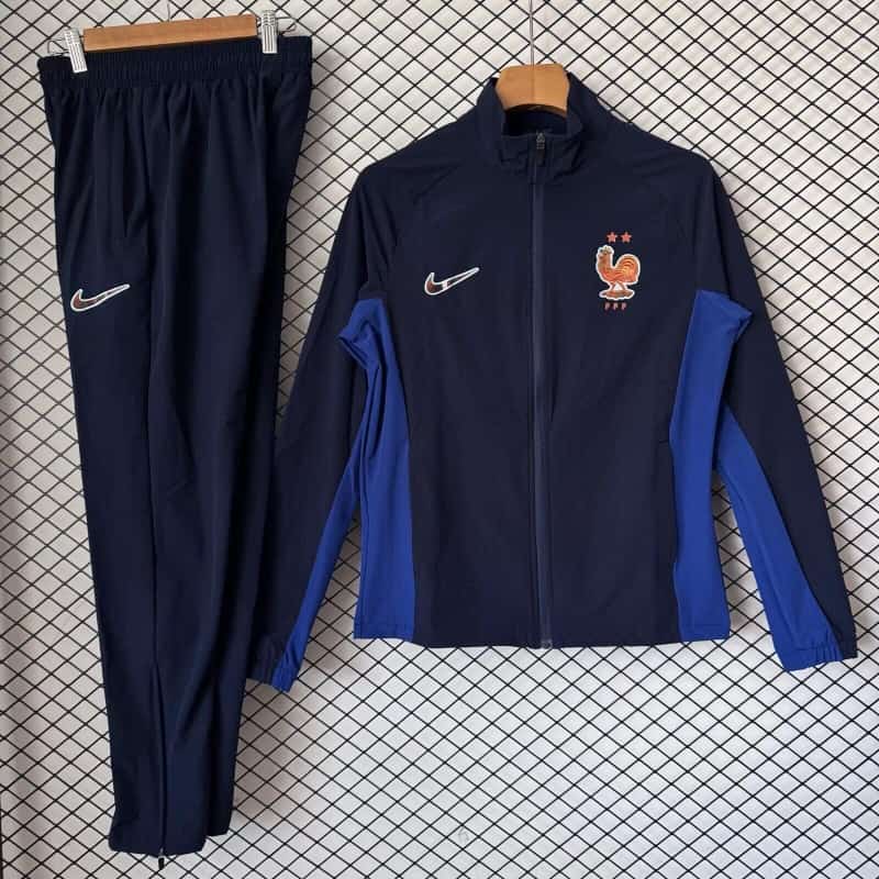 AAA(Thailand) France 2026 Dark Blue Soccer Windbreaker Tracksuit 06 AAA(Thailand) France 2026 Dark Blue Soccer Windbreaker Tracksuit 06