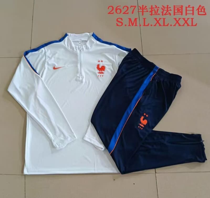 AAA(Thailand) France 2026 White Soccer Tracksuit AAA(Thailand) France 2026 White Soccer Tracksuit