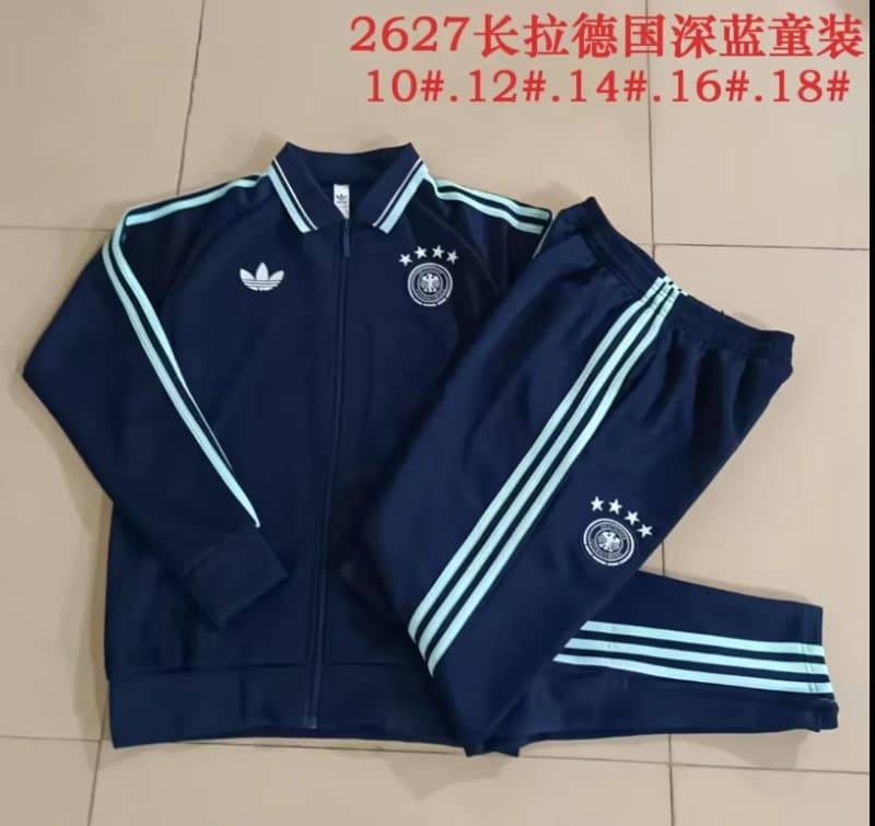 Germany 2026 Kids Dark Blue Soccer Tracksuit Germany 2026 Kids Dark Blue Soccer Tracksuit