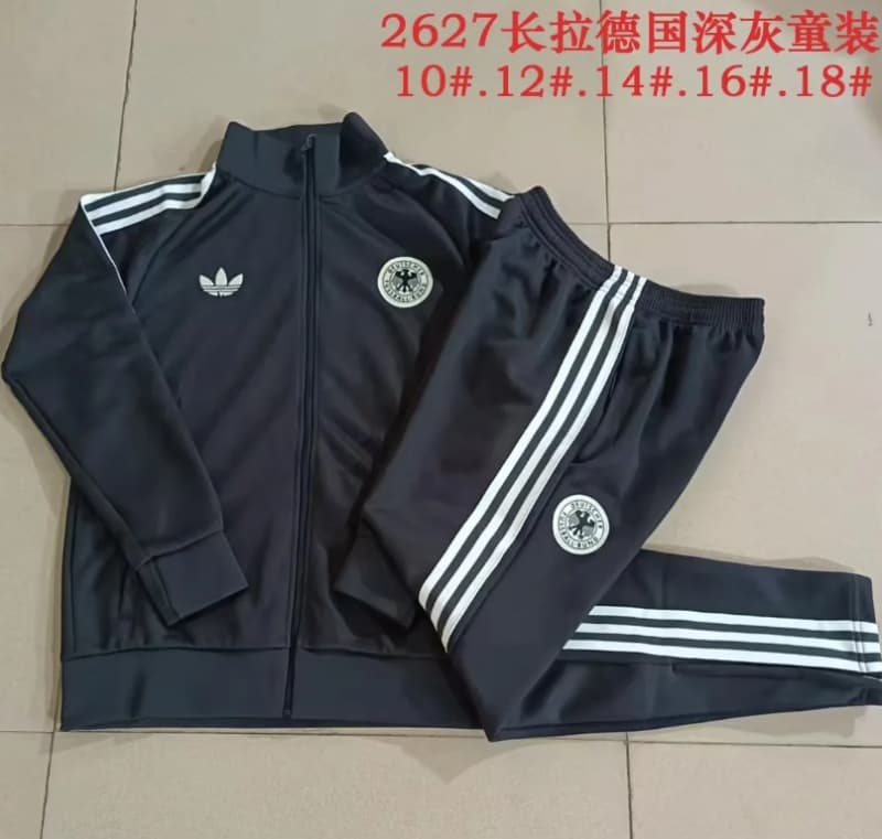 Germany 2026 Kids Dark Grey Soccer Tracksuit Germany 2026 Kids Dark Grey Soccer Tracksuit