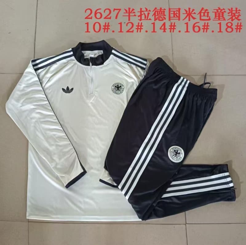Germany 2026 Kids Light Yellow Soccer Tracksuit Germany 2026 Kids Light Yellow Soccer Tracksuit