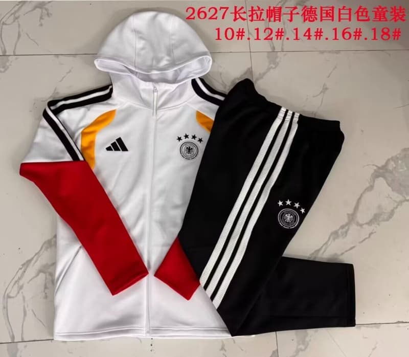Germany 2026 Kids White Soccer Tracksuit Germany 2026 Kids White Soccer Tracksuit