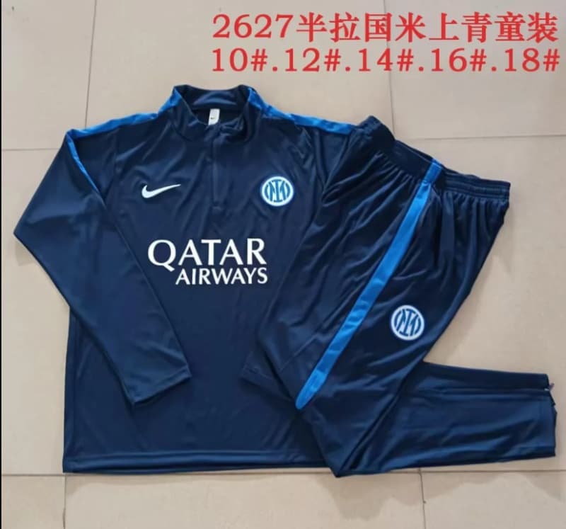 Inter Milan 26/27 Kids Dark Blue Soccer Tracksuit Inter Milan 26/27 Kids Dark Blue Soccer Tracksuit