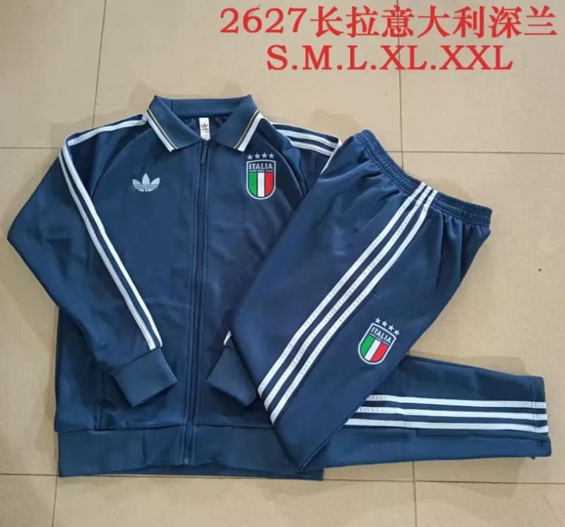 AAA(Thailand) Italy 2026 Dark Blue Soccer Tracksuit 02
