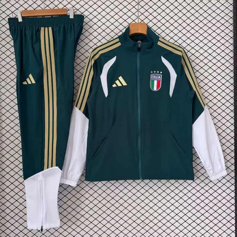 AAA(Thailand) Italy 2026 Green Soccer Tracksuit 04