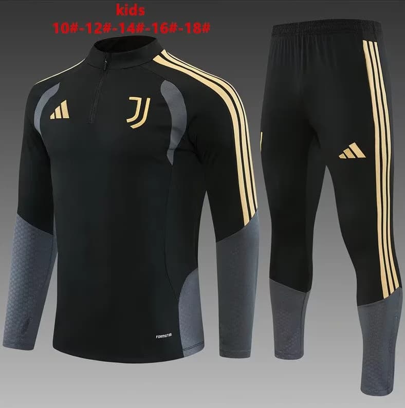 Juventus 26/27 Kids Black Soccer Tracksuit Juventus 26/27 Kids Black Soccer Tracksuit