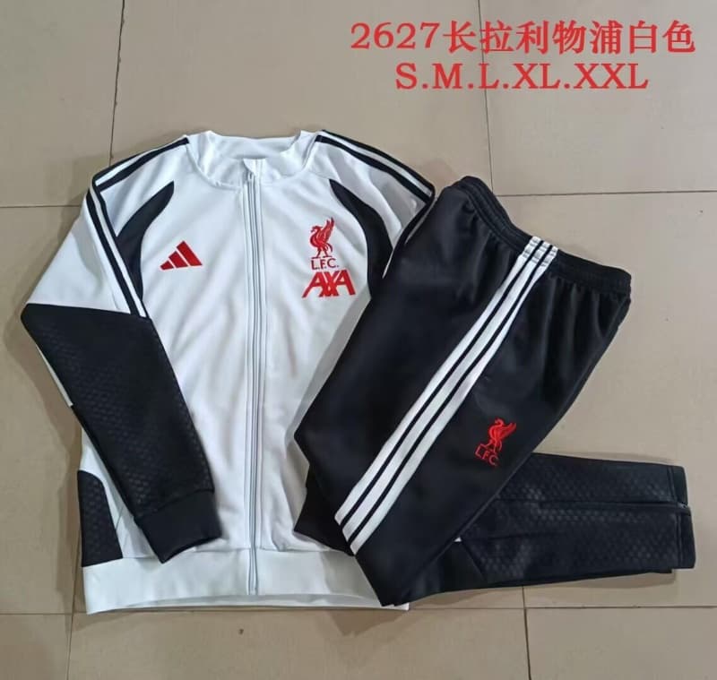 AAA(Thailand) Liverpool 26/27 White Soccer Tracksuit AAA(Thailand) Liverpool 26/27 White Soccer Tracksuit