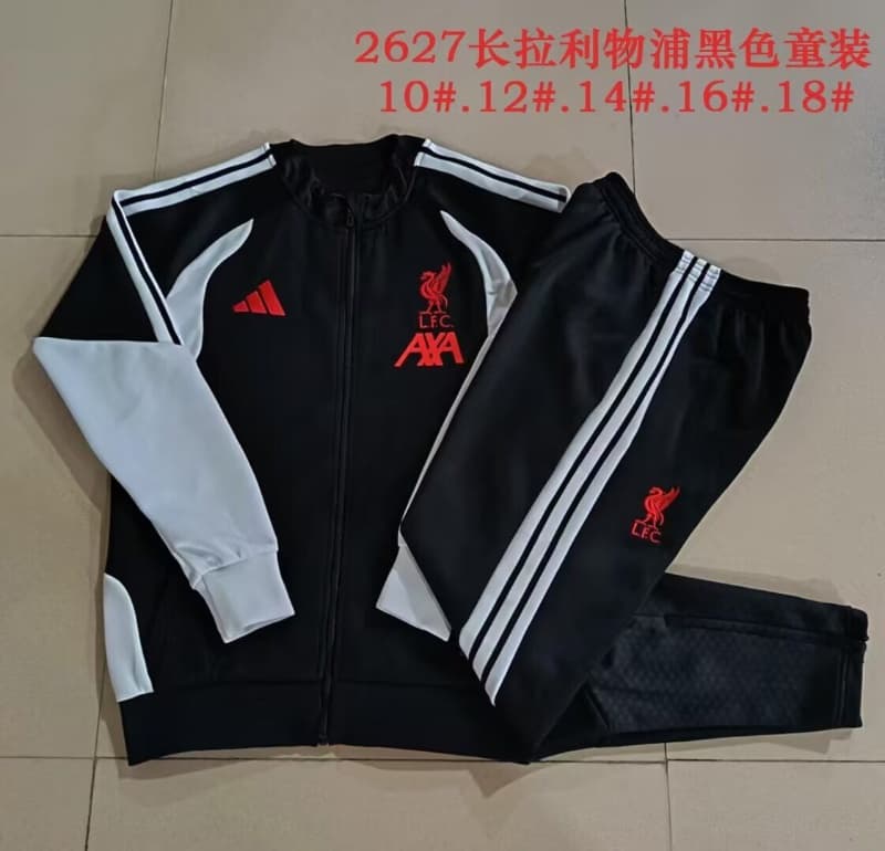Liverpool 26/27 Kids Black Soccer Tracksuit Liverpool 26/27 Kids Black Soccer Tracksuit