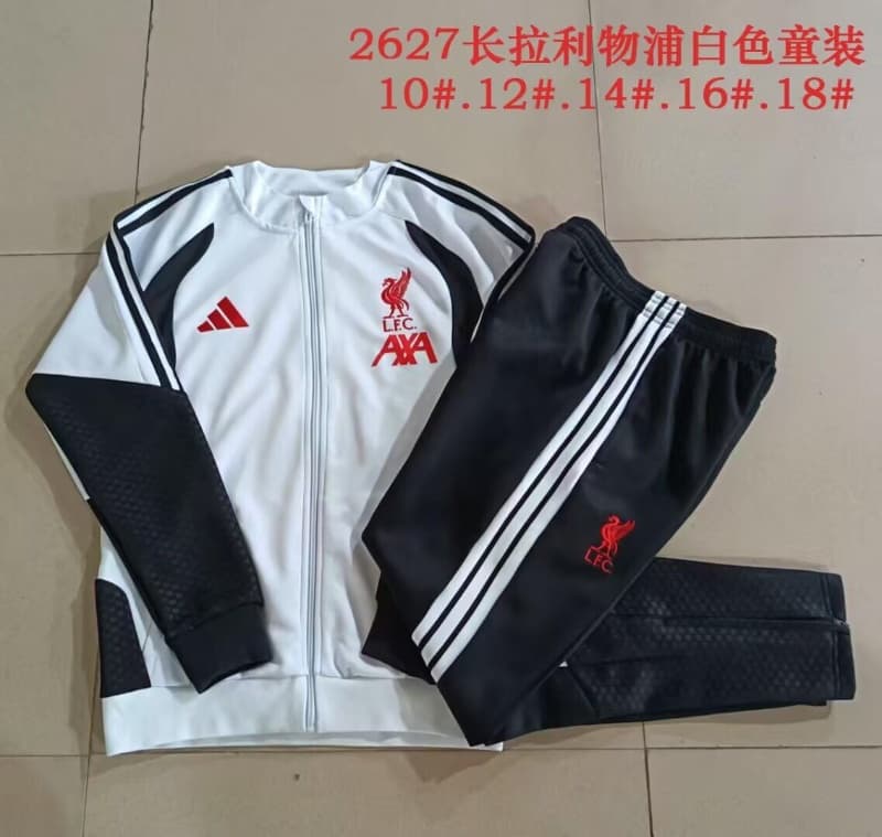 Liverpool 26/27 Kids White Soccer Tracksuit Liverpool 26/27 Kids White Soccer Tracksuit