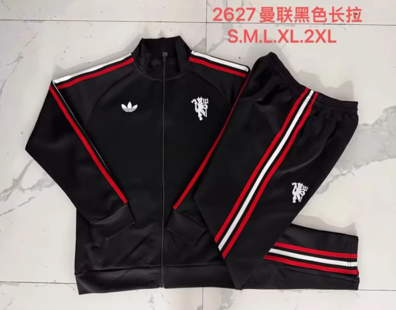 AAA(Thailand) Manchester United 26/27 Black Soccer Tracksuit