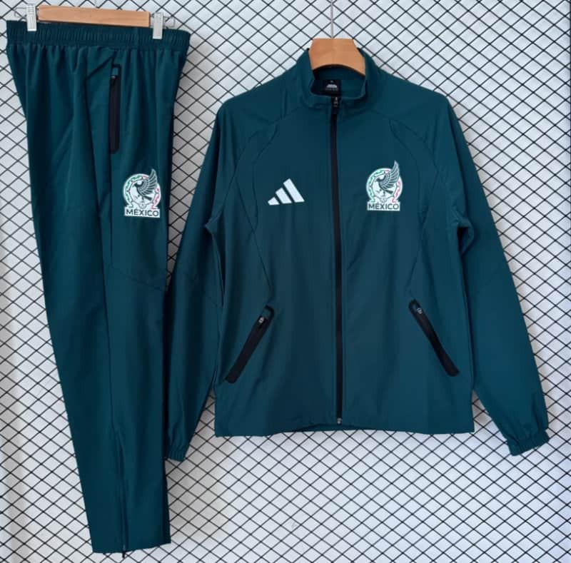 AAA(Thailand) Mexico 2026 Green Soccer Tracksuit 02