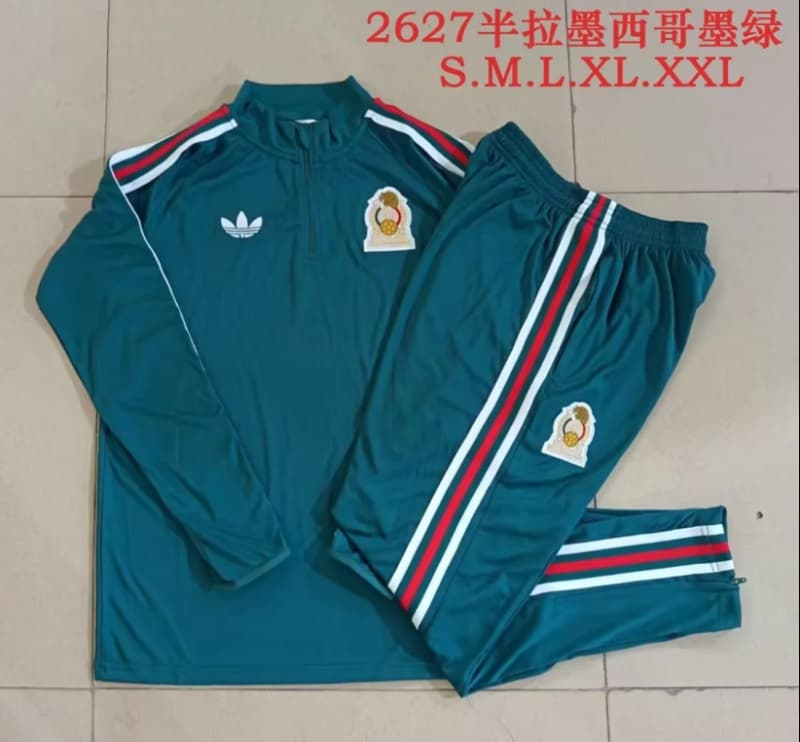 AAA(Thailand) Mexico 2026 Green Soccer Tracksuit 04 AAA(Thailand) Mexico 2026 Green Soccer Tracksuit 04