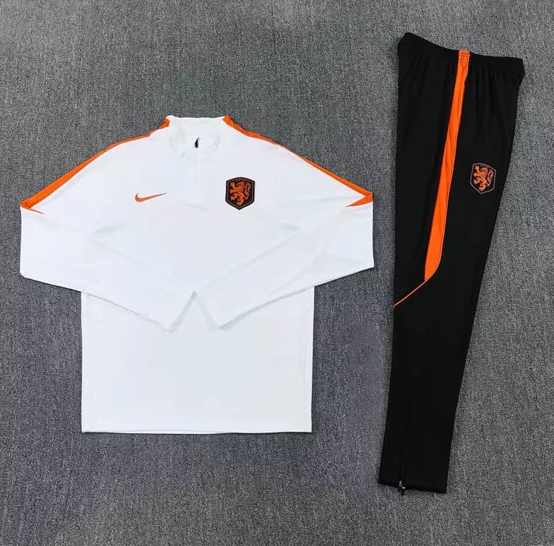 AAA(Thailand) Netherlands 2026 White Soccer Tracksuit AAA(Thailand) Netherlands 2026 White Soccer Tracksuit