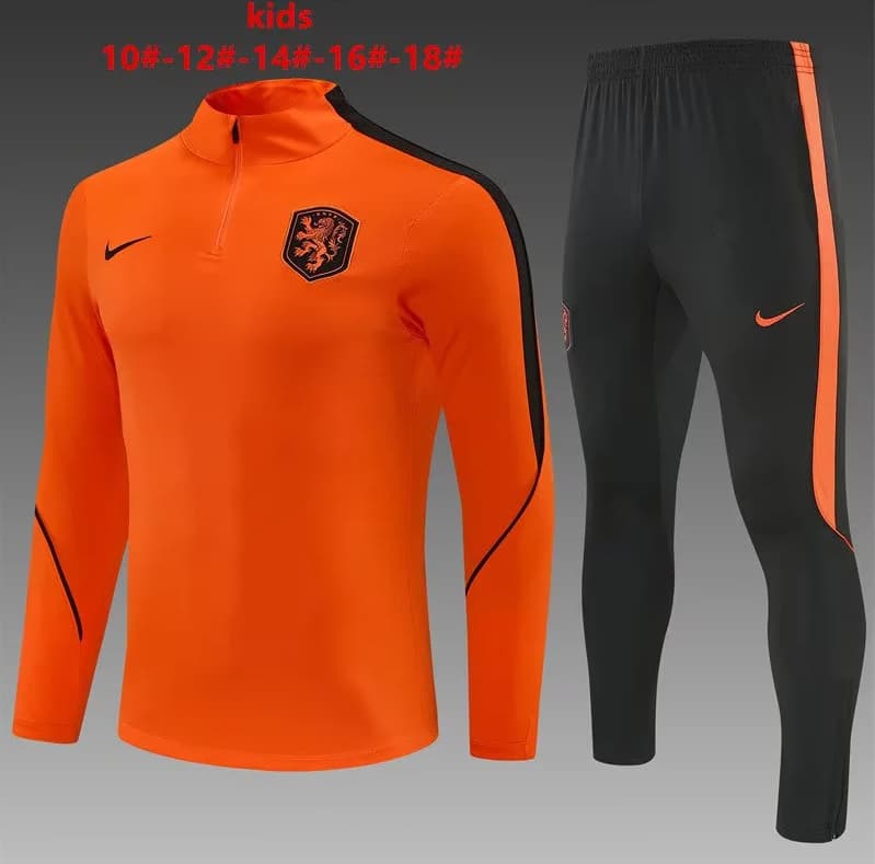 Netherlands 2026 Kids Orange Soccer Tracksuit Netherlands 2026 Kids Orange Soccer Tracksuit