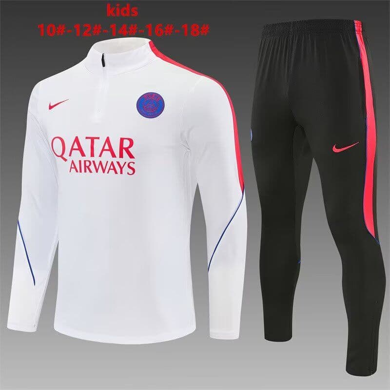 Paris St Germain 26/27 Kids White Soccer Tracksuit Paris St Germain 26/27 Kids White Soccer Tracksuit