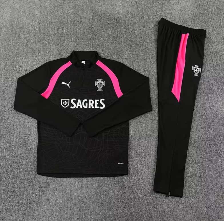 AAA(Thailand) Portugal 2026 Black Soccer Tracksuit AAA(Thailand) Portugal 2026 Black Soccer Tracksuit