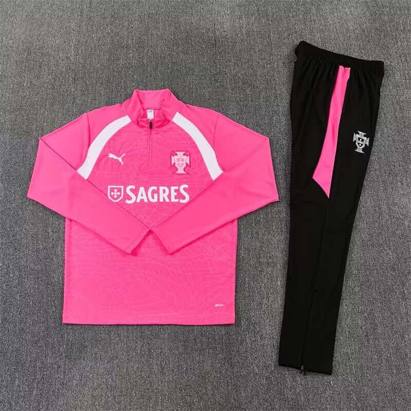 AAA(Thailand) Portugal 2026 Pink Soccer Tracksuit AAA(Thailand) Portugal 2026 Pink Soccer Tracksuit