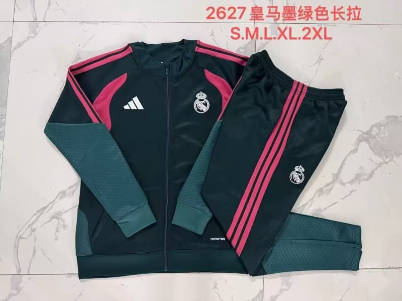 AAA(Thailand) Real Madrid 26/27 Dark Green Soccer Tracksuit AAA(Thailand) Real Madrid 26/27 Dark Green Soccer Tracksuit