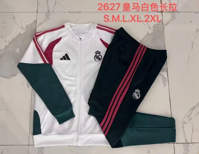 AAA(Thailand) Real Madrid 26/27 White Soccer Tracksuit