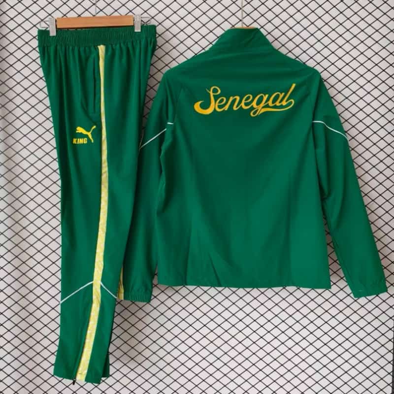 AAA(Thailand) Senegal 2026 Green Soccer Windbreaker Tracksuit 05