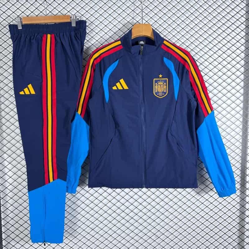 AAA(Thailand) Spain 2026 Dark Blue Soccer Tracksuit 04 AAA(Thailand) Spain 2026 Dark Blue Soccer Tracksuit 04