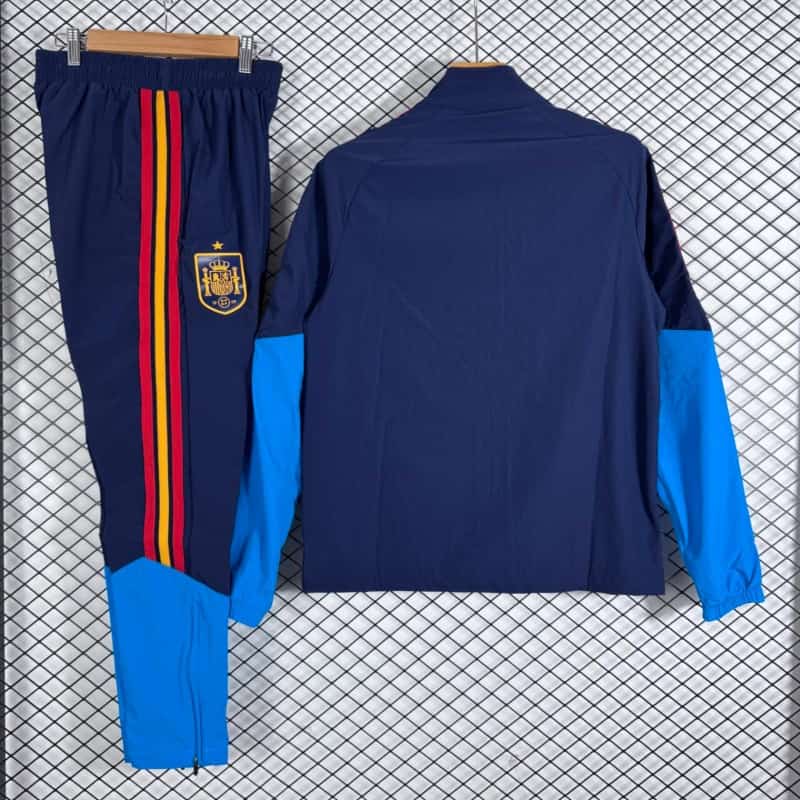 AAA(Thailand) Spain 2026 Dark Blue Soccer Tracksuit 04