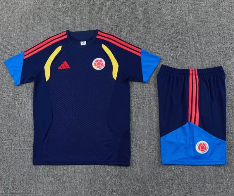 AAA(Thailand) Colombia 2026 Dark Blue Soccer Training Sets 02