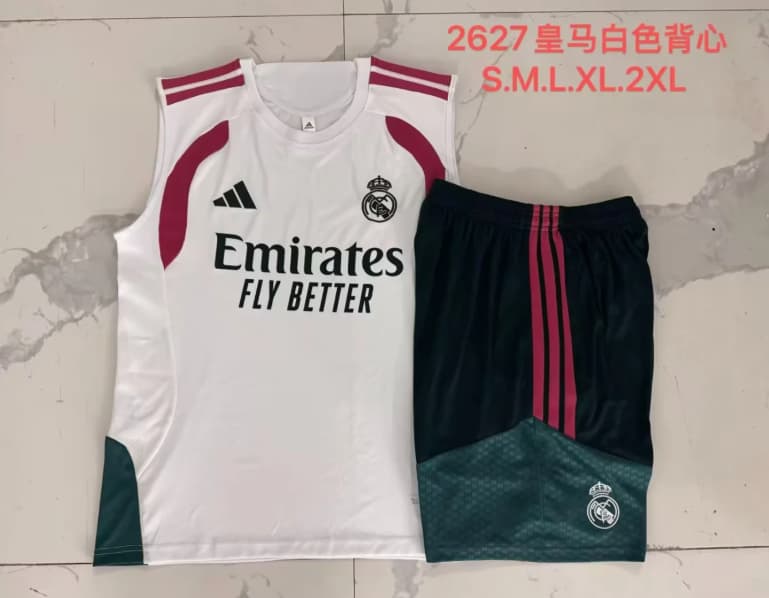 AAA(Thailand) Real Madrid 26/27 White Soccer Training Sets AAA(Thailand) Real Madrid 26/27 White Soccer Training Sets