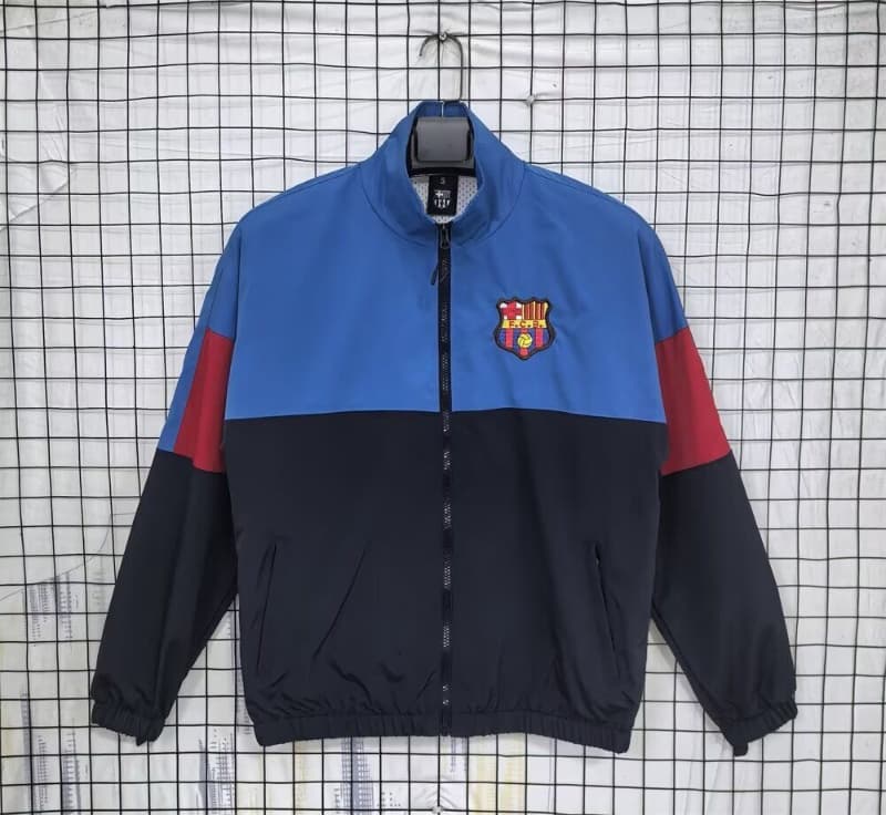 AAA(Thailand) Barcelona 1899 Dark Blue Soccer Windbreaker AAA(Thailand) Barcelona 1899 Dark Blue Soccer Windbreaker