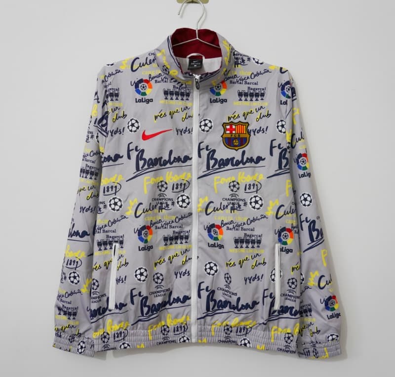 AAA(Thailand) Barcelona 26/27 Grey Soccer Windbreaker AAA(Thailand) Barcelona 26/27 Grey Soccer Windbreaker