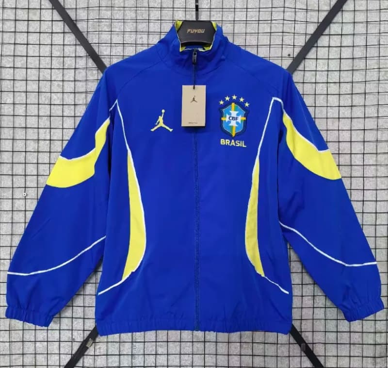 AAA(Thailand) Brazil 2026 Blue Soccer Windbreaker AAA(Thailand) Brazil 2026 Blue Soccer Windbreaker