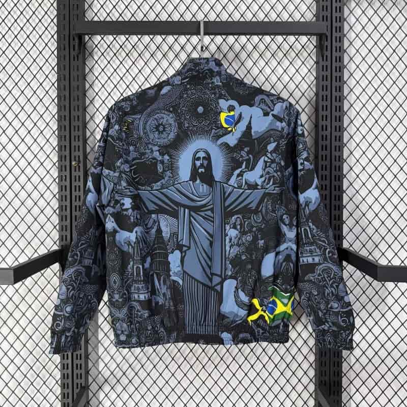 AAA(Thailand) Brazil 2026 Jesus Reversible Soccer Windbreaker