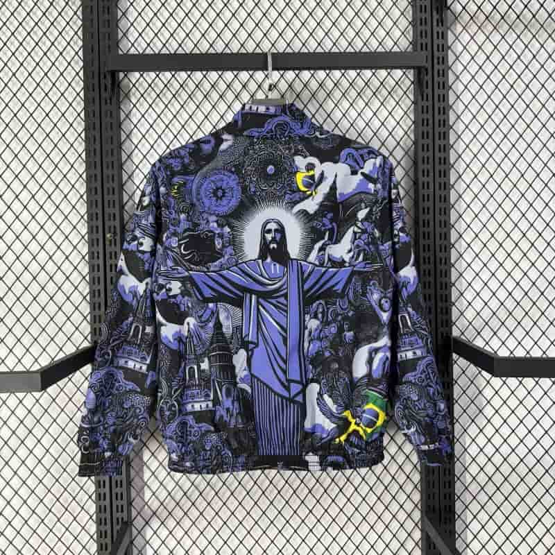 AAA(Thailand) Brazil 2026 Jesus Reversible Soccer Windbreaker