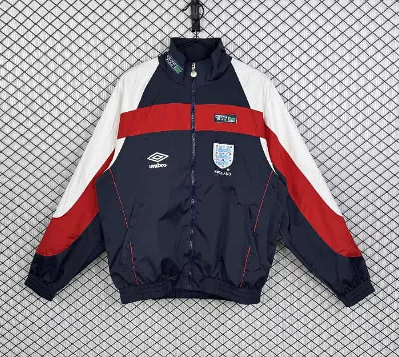 AAA(Thailand) England 2026 Dark Blue Soccer Windbreaker 02